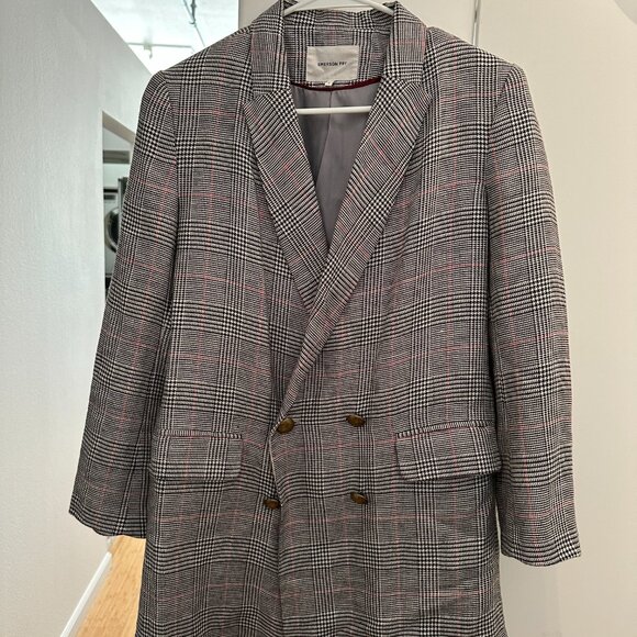 Emerson Fry Lee Double Breasted Blazer Jacket in Houndstooth Plaid Size 6 - Picture 4 of 6